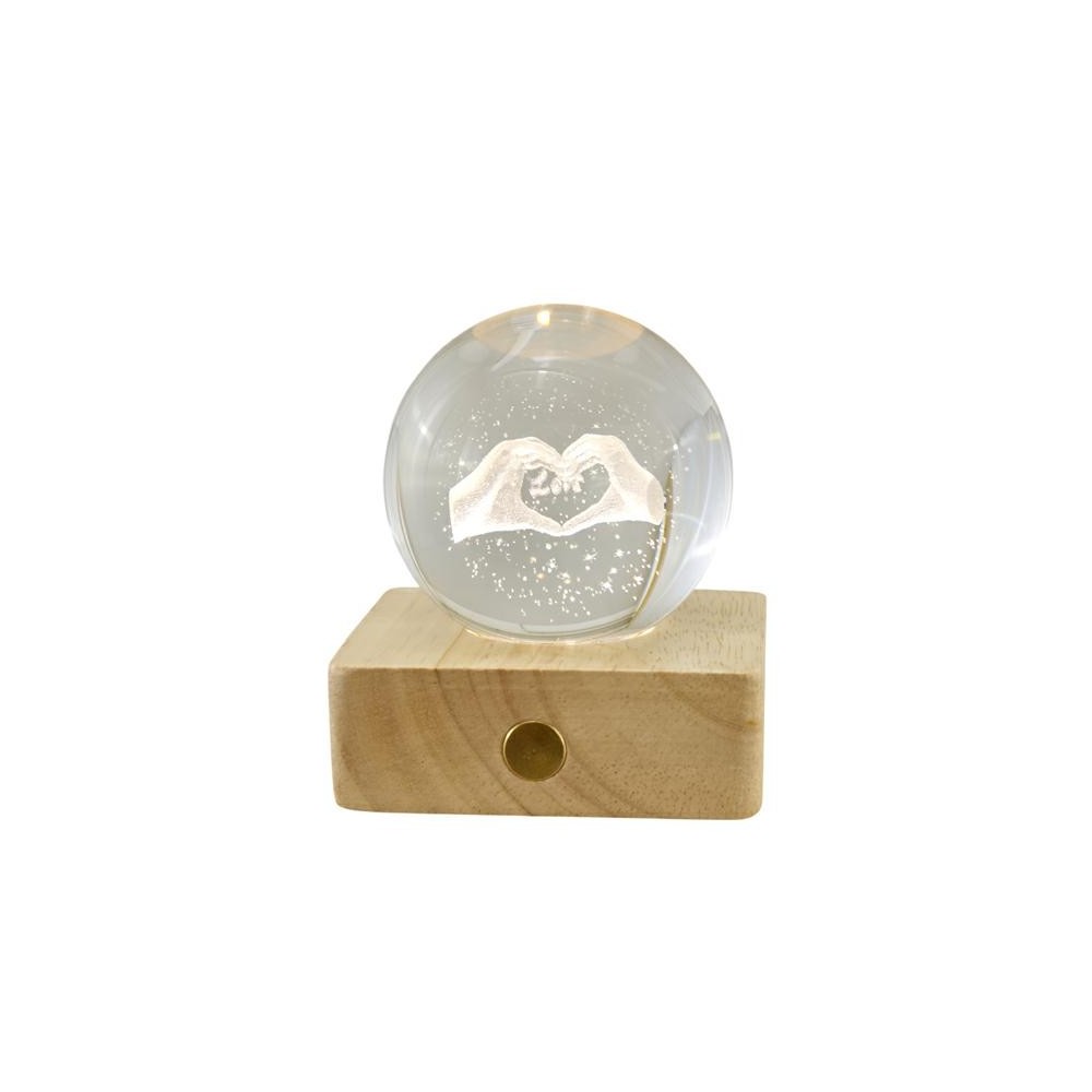 LAMPADA GLOBO MANI CUORE PC. GIFTBOX 6X6X8